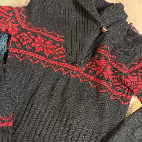 VTG Ralph Lauren Snowflake Nordic Shawl Collar Cashmere Blend Sweater-Women's S - Picture 1 of 15
